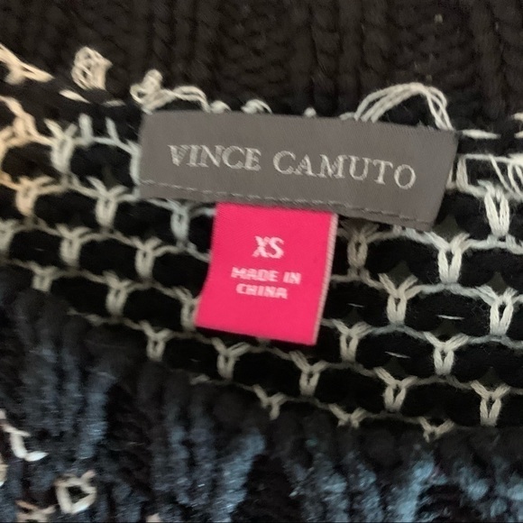 Vince Camuto textured black white crew neck pullover sweater XS - Picture 5 of 7